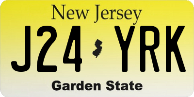 NJ license plate J24YRK