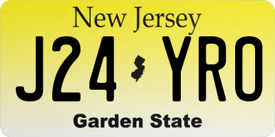 NJ license plate J24YRO
