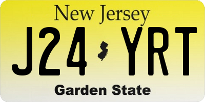 NJ license plate J24YRT