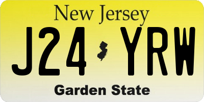 NJ license plate J24YRW