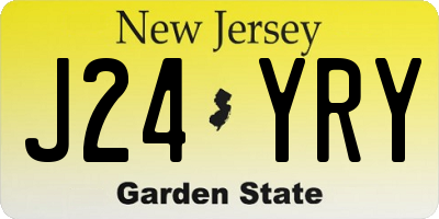 NJ license plate J24YRY
