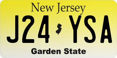 NJ license plate J24YSA