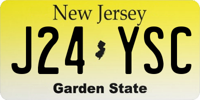 NJ license plate J24YSC