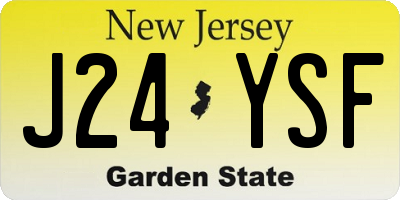 NJ license plate J24YSF
