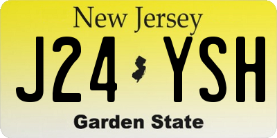 NJ license plate J24YSH