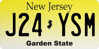 NJ license plate J24YSM