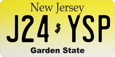 NJ license plate J24YSP