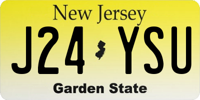 NJ license plate J24YSU