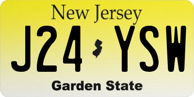 NJ license plate J24YSW
