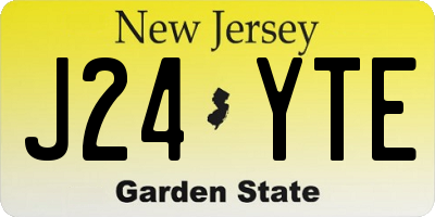 NJ license plate J24YTE