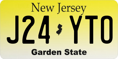 NJ license plate J24YTO