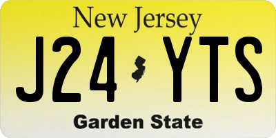 NJ license plate J24YTS