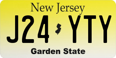 NJ license plate J24YTY