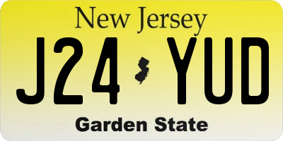 NJ license plate J24YUD