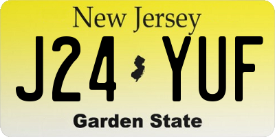 NJ license plate J24YUF