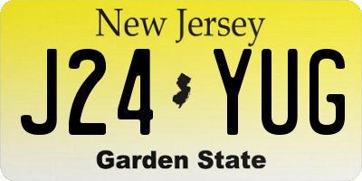 NJ license plate J24YUG