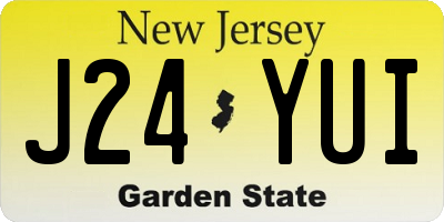 NJ license plate J24YUI