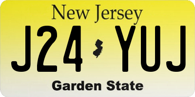 NJ license plate J24YUJ