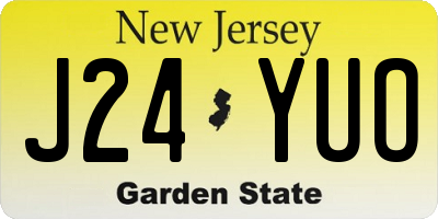NJ license plate J24YUO