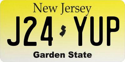 NJ license plate J24YUP