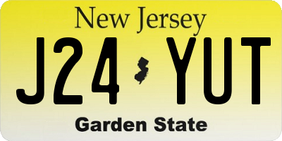 NJ license plate J24YUT
