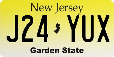 NJ license plate J24YUX
