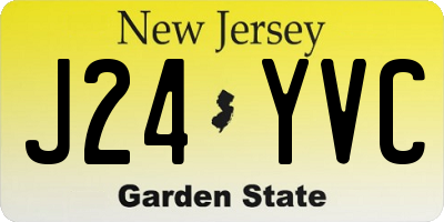 NJ license plate J24YVC