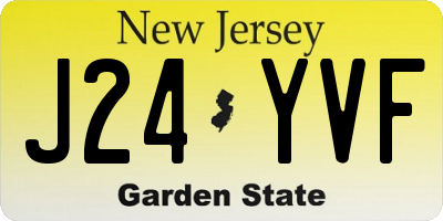 NJ license plate J24YVF