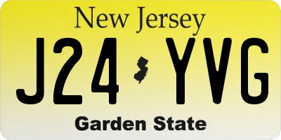 NJ license plate J24YVG