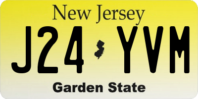 NJ license plate J24YVM