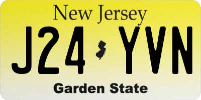 NJ license plate J24YVN