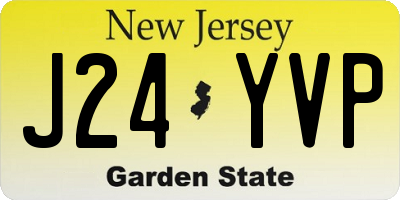 NJ license plate J24YVP