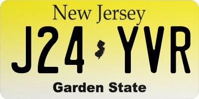 NJ license plate J24YVR