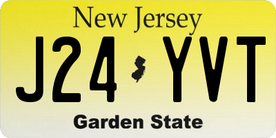 NJ license plate J24YVT