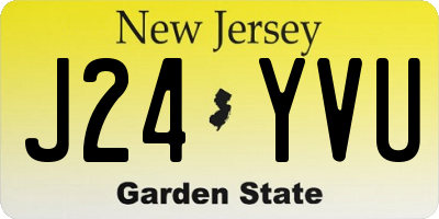 NJ license plate J24YVU