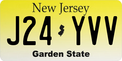 NJ license plate J24YVV