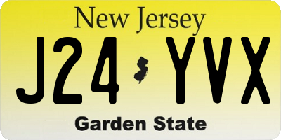 NJ license plate J24YVX