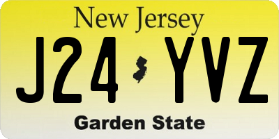 NJ license plate J24YVZ