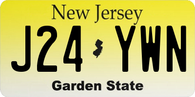 NJ license plate J24YWN