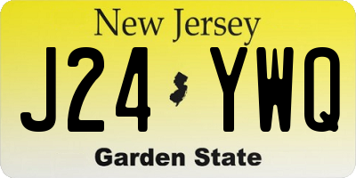 NJ license plate J24YWQ