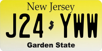 NJ license plate J24YWW
