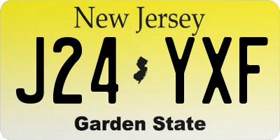 NJ license plate J24YXF