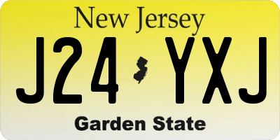 NJ license plate J24YXJ
