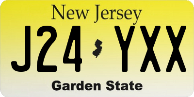 NJ license plate J24YXX
