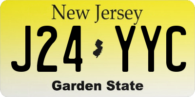 NJ license plate J24YYC