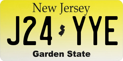 NJ license plate J24YYE