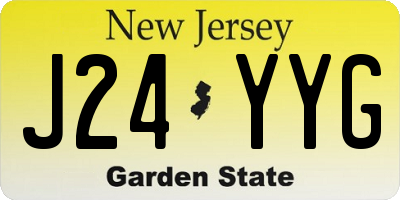 NJ license plate J24YYG
