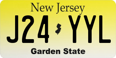 NJ license plate J24YYL