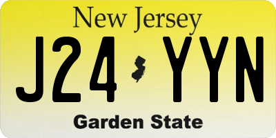NJ license plate J24YYN