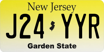NJ license plate J24YYR